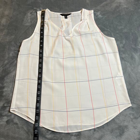 Banana Republic Window Pane Plaid Sleeveless V-Neck Blouse Size X-Small Office - Picture 7 of 8